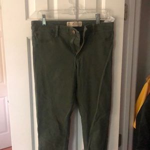 Green skinny jeans